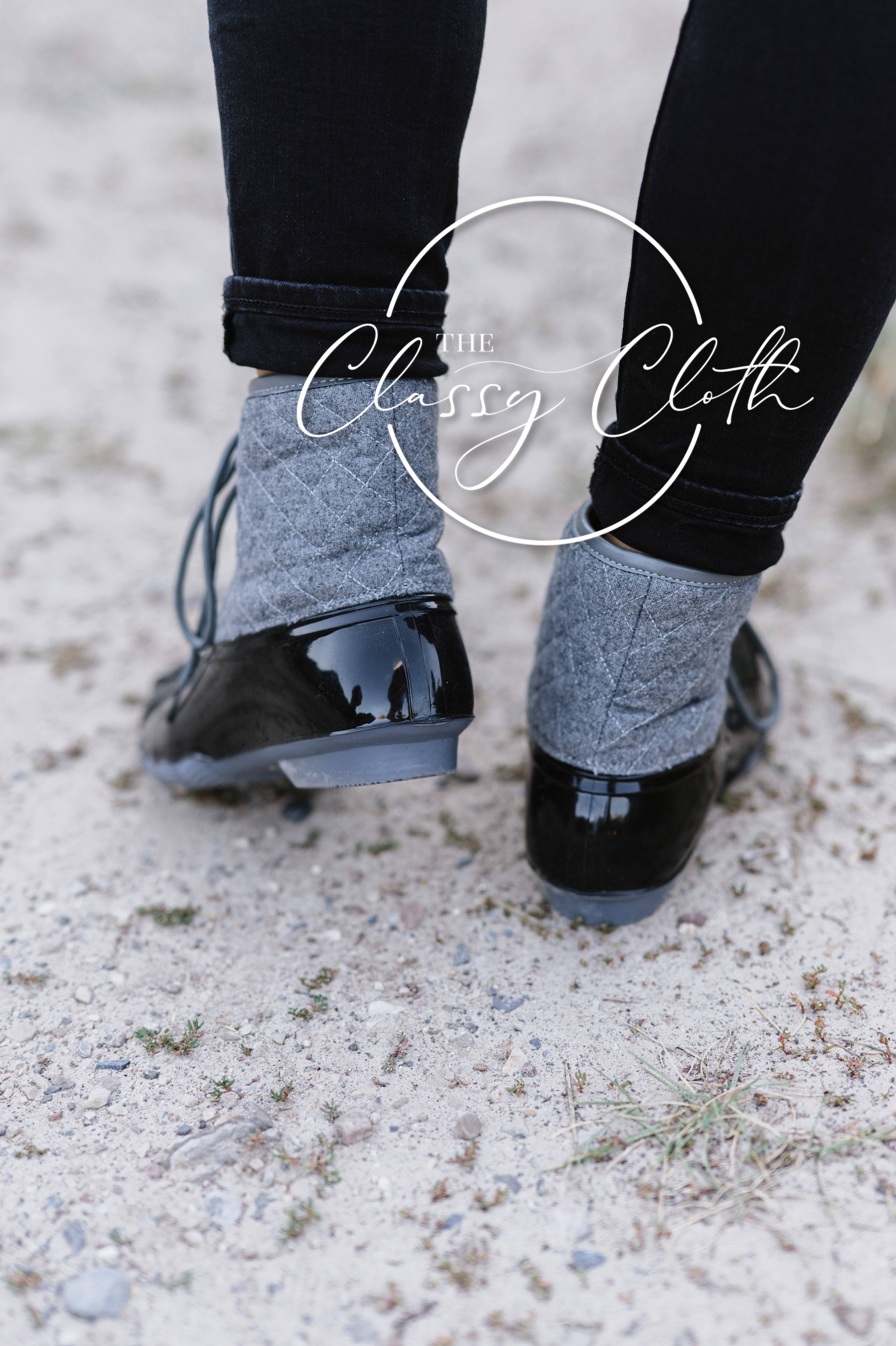 The Classy Cloth WS - Venta al por mayor Botas de agua - Mujer - Botas de pato Danielle - gris acolchado RTS3