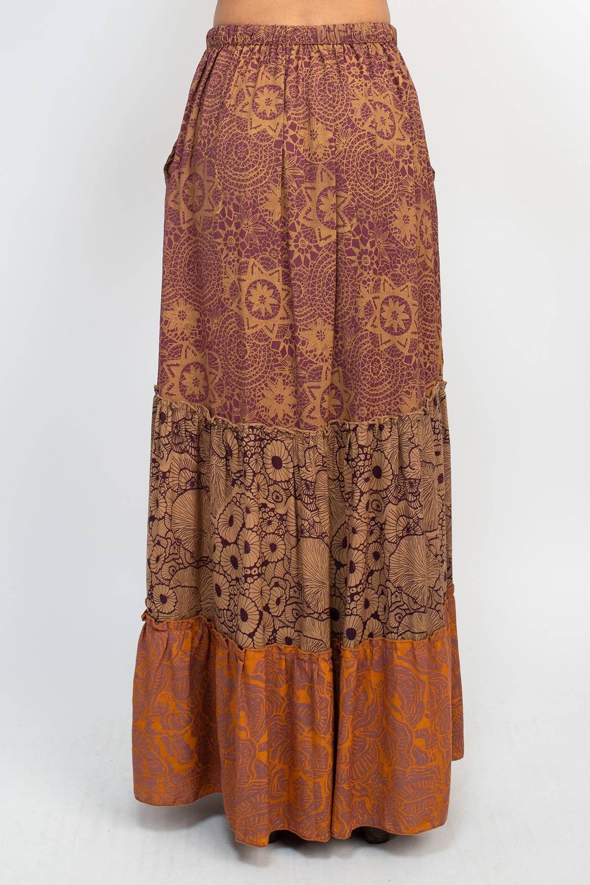 Lakhays Collection Inc. - Wholesale Skirt - Women's - Tiered Lace Print Maxi Skirt5