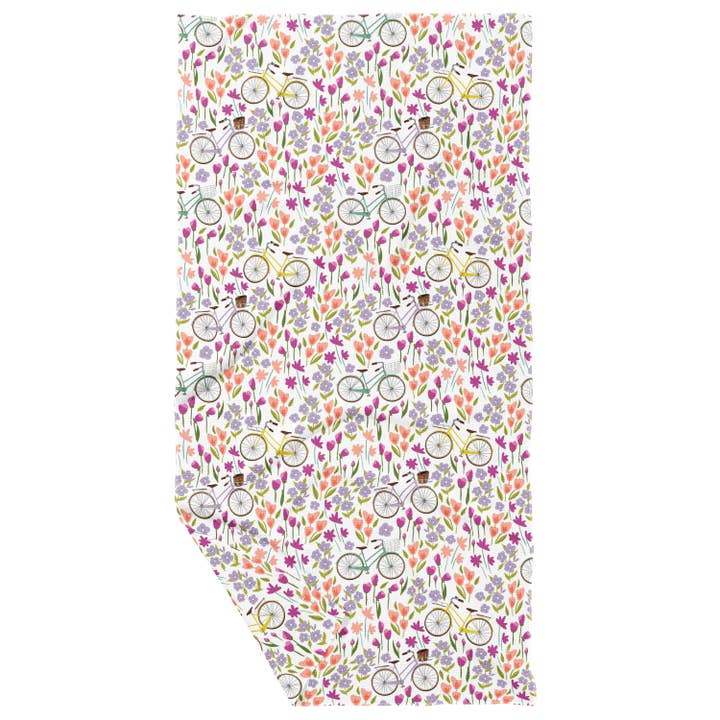 Toalha de Cozinha de Waffle Dupla Face Floral Bikes por atacado de June Apothicarie