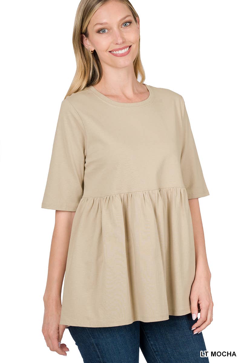 42POPS - Vendita all'ingrosso Tunica - Donna - ",,..._ Tunica in Cotone con Arricciatura a Vita Impero21