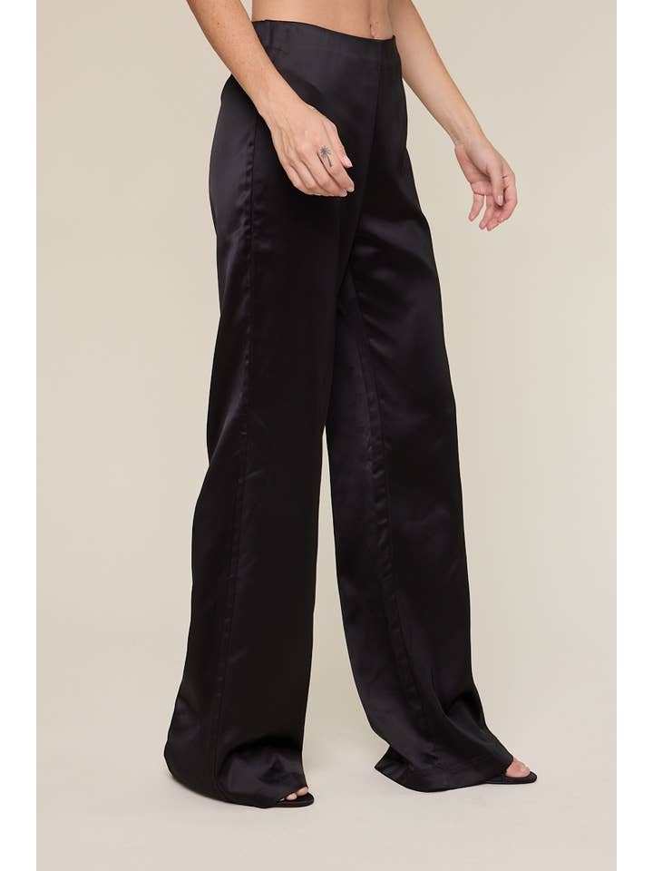 Sky to Moon - Wholesale Pants - Women's - SATIN SOLID COLOR FLOOR LENGTH STRAIGHT PANTS 6