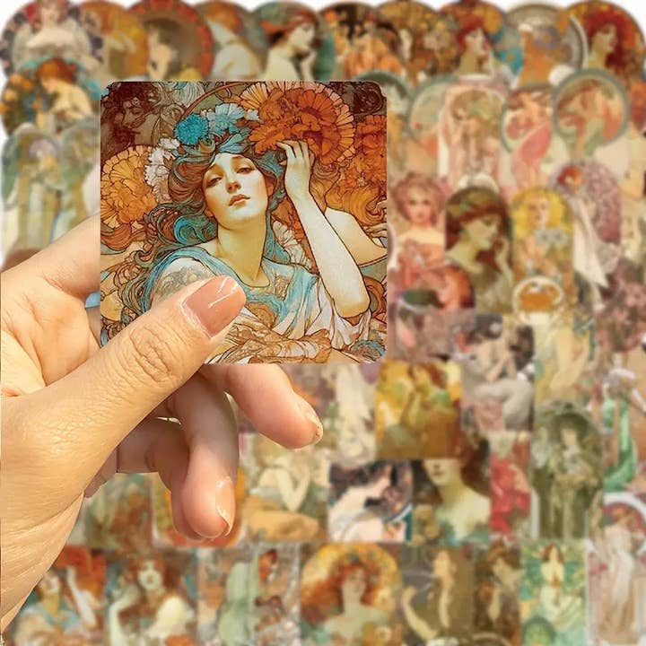 Magnifique Hearts - Wholesale Sticker - Alphonse Mucha Art Stickers – Bulk Vintage Packs (10/20/50)1