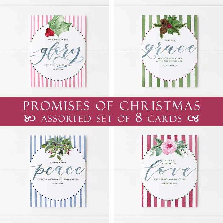 Promises Of Christmas Assorted Greeting Card Box Set for wholesale by Elizabeth Denniston Design