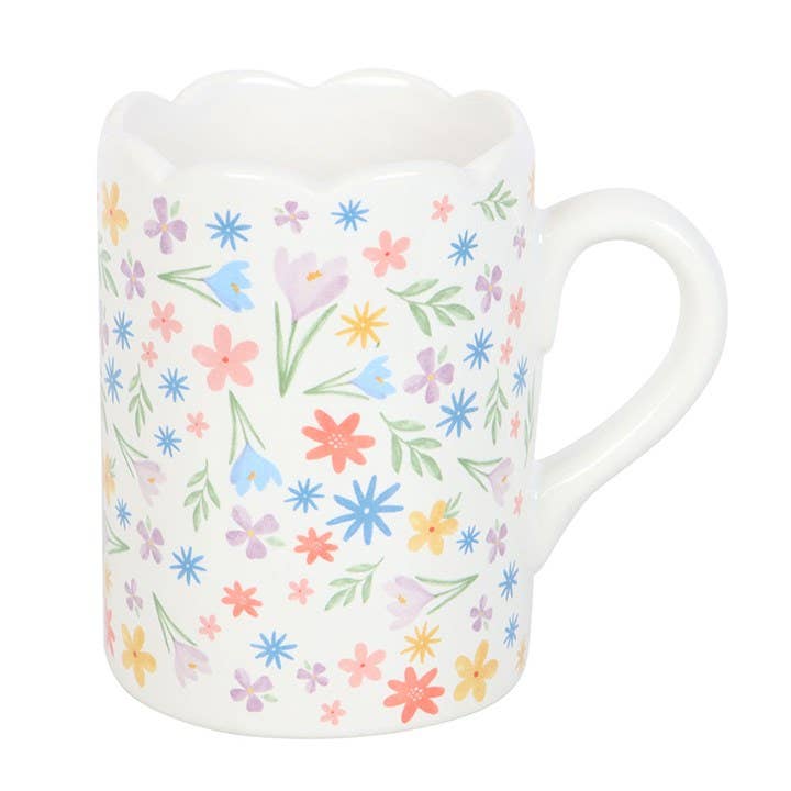 Something Different Wholesale - Wholesale Coffee Mug - Spring Floral Print Scalloped Mug3