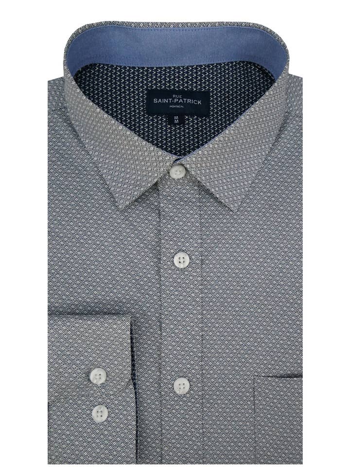Nabataea Stretch Poplin Shirt in Slate Grey for wholesale by Rue Saint-Patrick