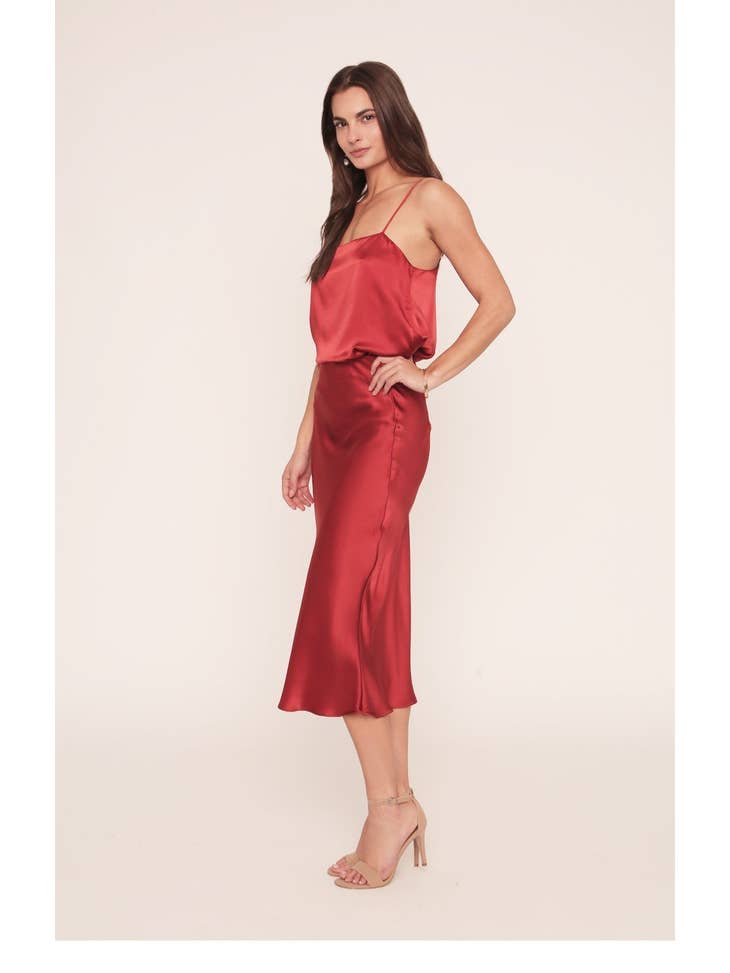 Red 2024 slip skirt