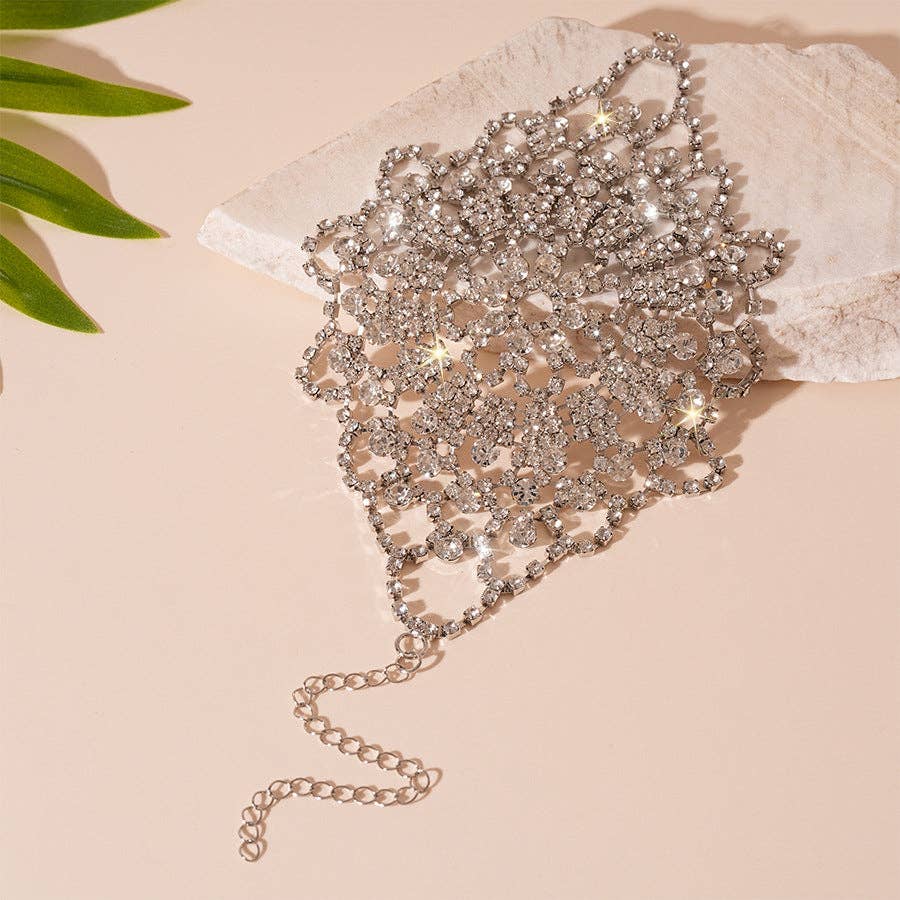 silver Chain Multi Way Bracelet Copper Rhinestones S5P206 for wholesale on Faire2