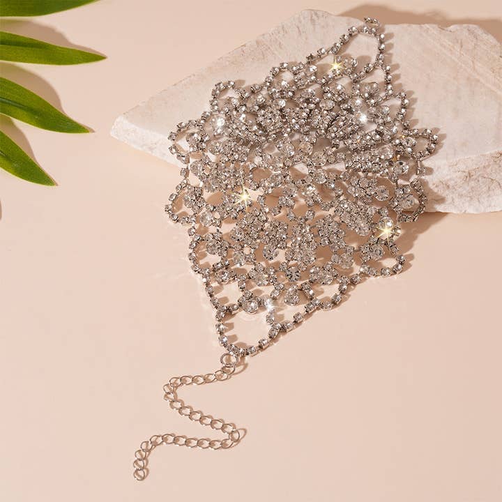 silver Chain Multi Way Bracelet Copper Rhinestones S5P206 for wholesale on Faire2