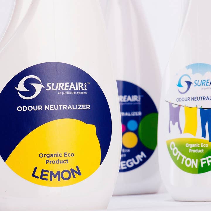 Wormganix Worm Castings - Vendita all'ingrosso Deodorante per ambienti - Deodorante per ambienti al limone Sureair - Spray neutralizzatore di odori da 500 ml