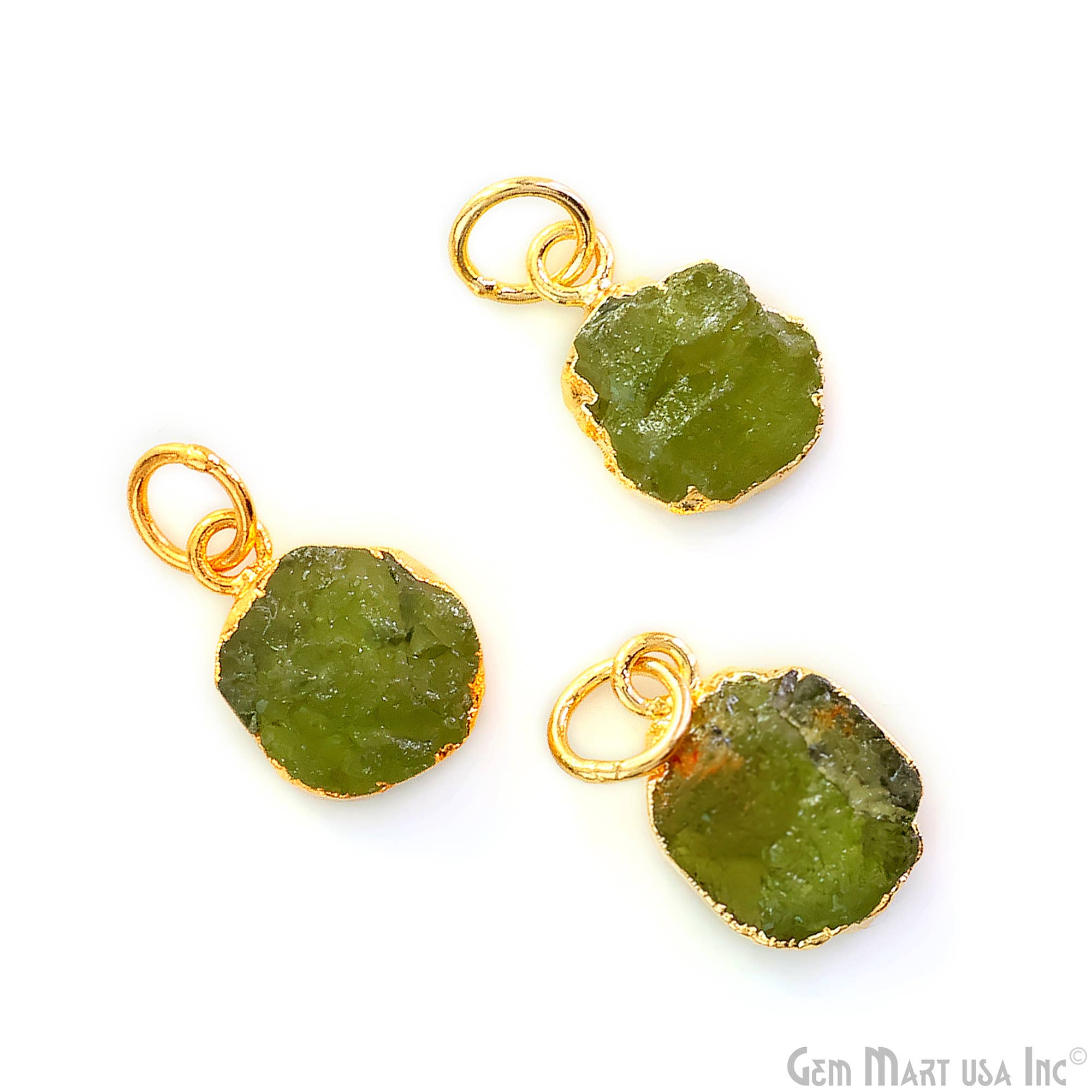 GemMartUSA - Wholesale Pendant/Charm Necklace - Rough Gemstone 16x10mm Gold Electroplated Single Bail Charm29