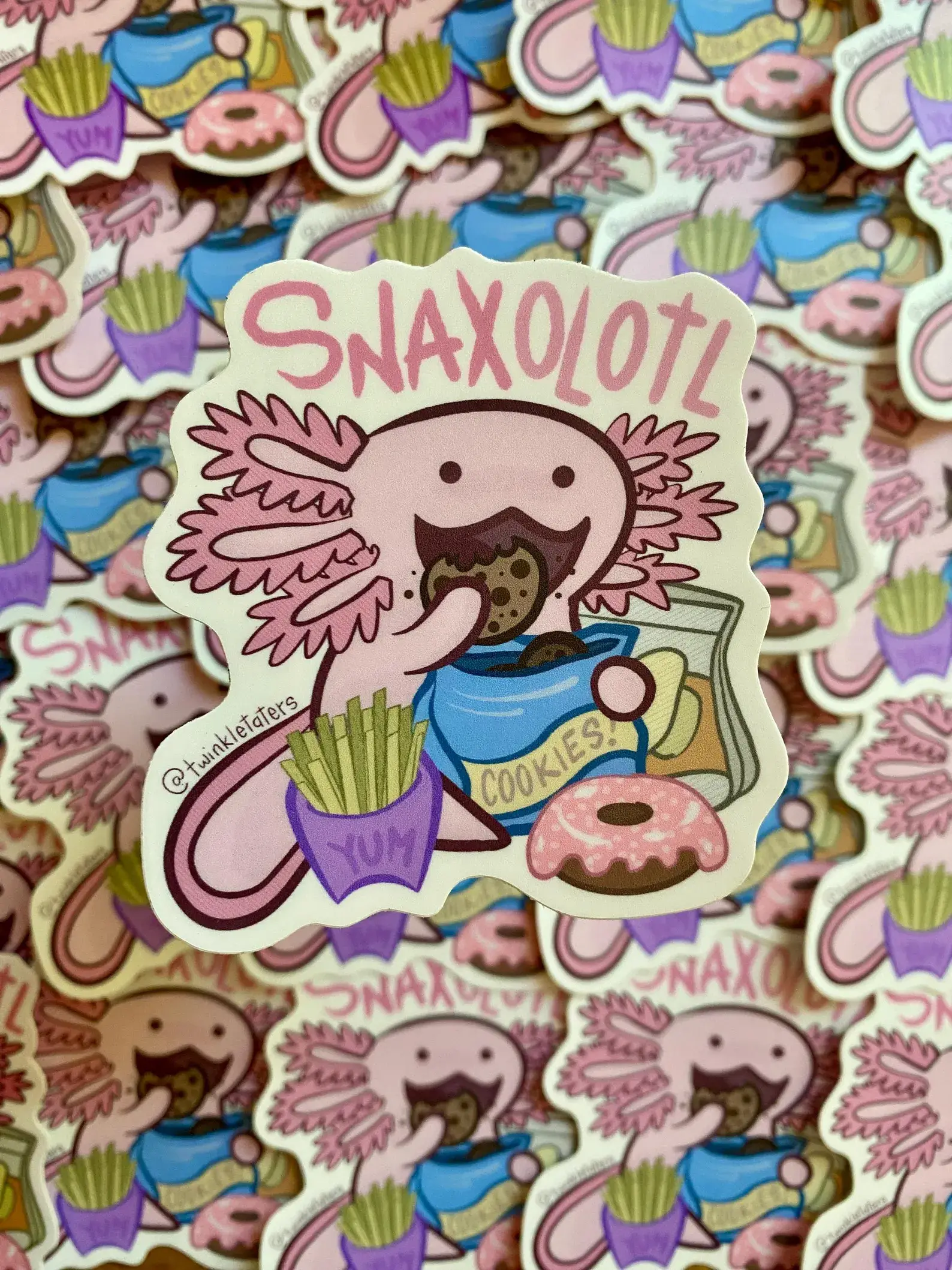 Designs by Diana - twinkletaters - Wholesale Phone & Laptop Stickers - Axolotl Pun Vinyl Sticker1