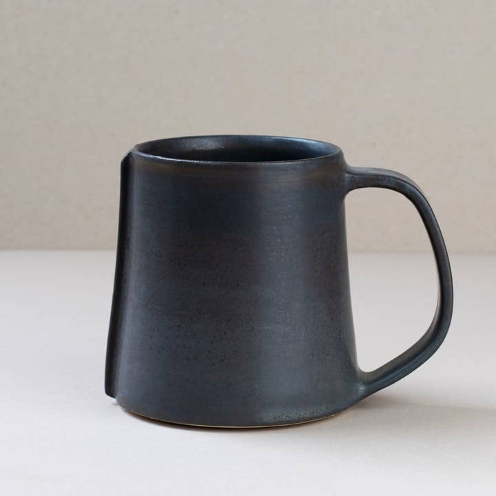 Ceramic Mug Line Detail - Black - Large - Handmade for wholesale by Silverceramics