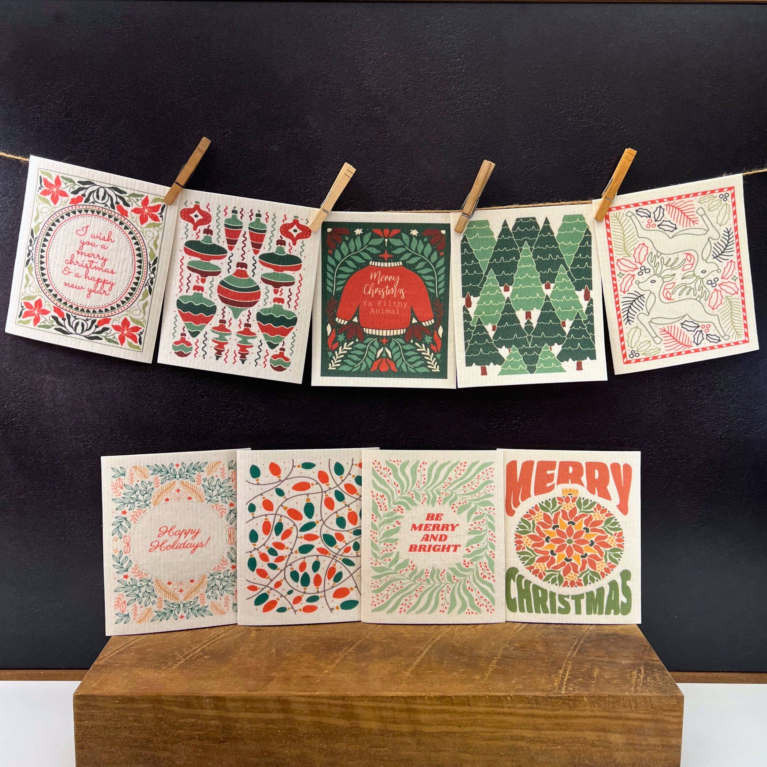 Driftless Studios - Wholesale Dishcloth - Fresh Cut Christmas Tree Swedish Dishcloth - Christmas Decor3