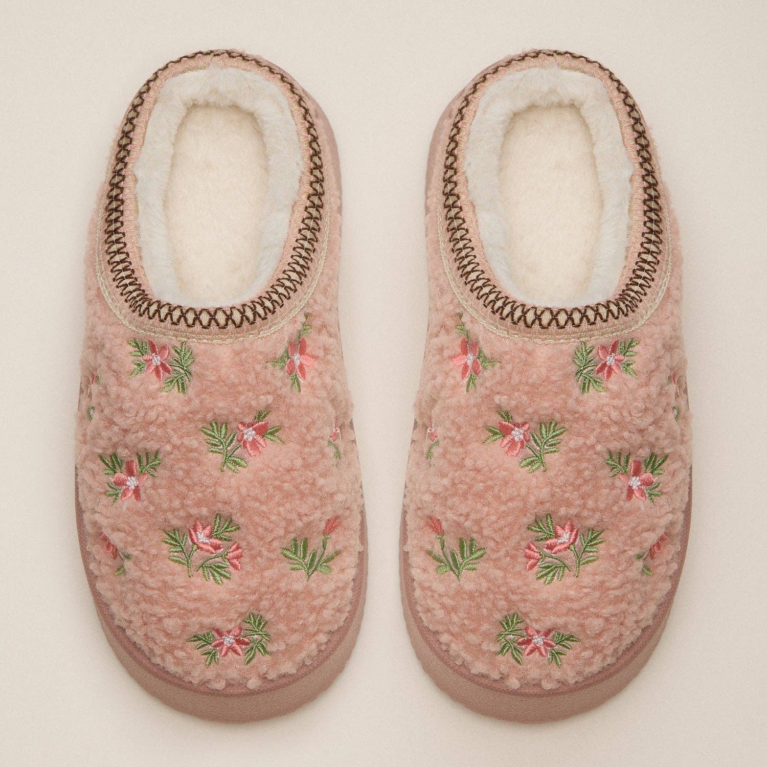 Lilla Haven - Wholesale Slippers - Women's - Fleece-Lined Floral Slippers with Embroidered Detail1
