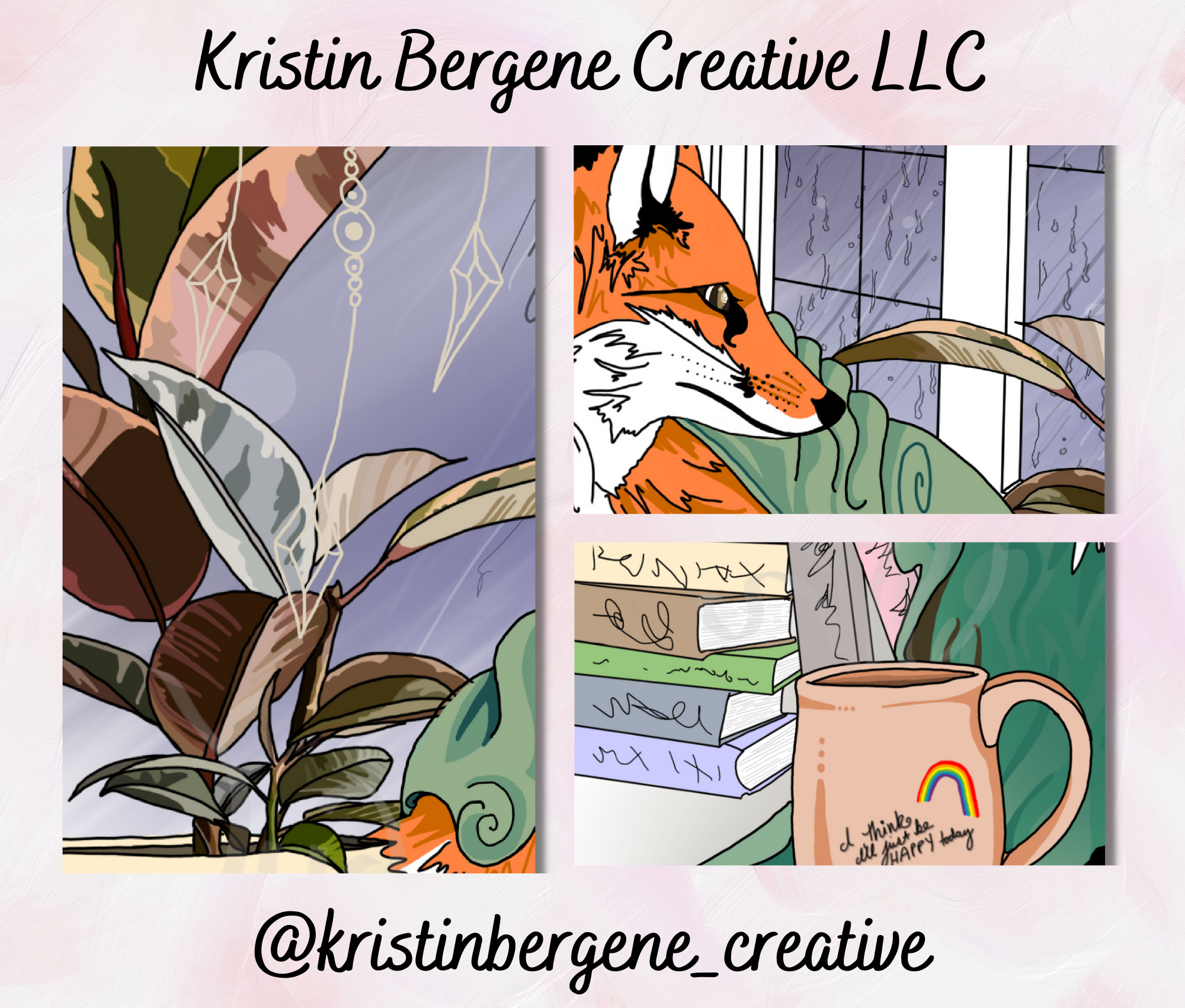 Kristin Bergene Creative LLC - Wholesale Season's Greetings Card - Fox Librarian Greeting Cards | Blank Inside, 5.5” x 4”5