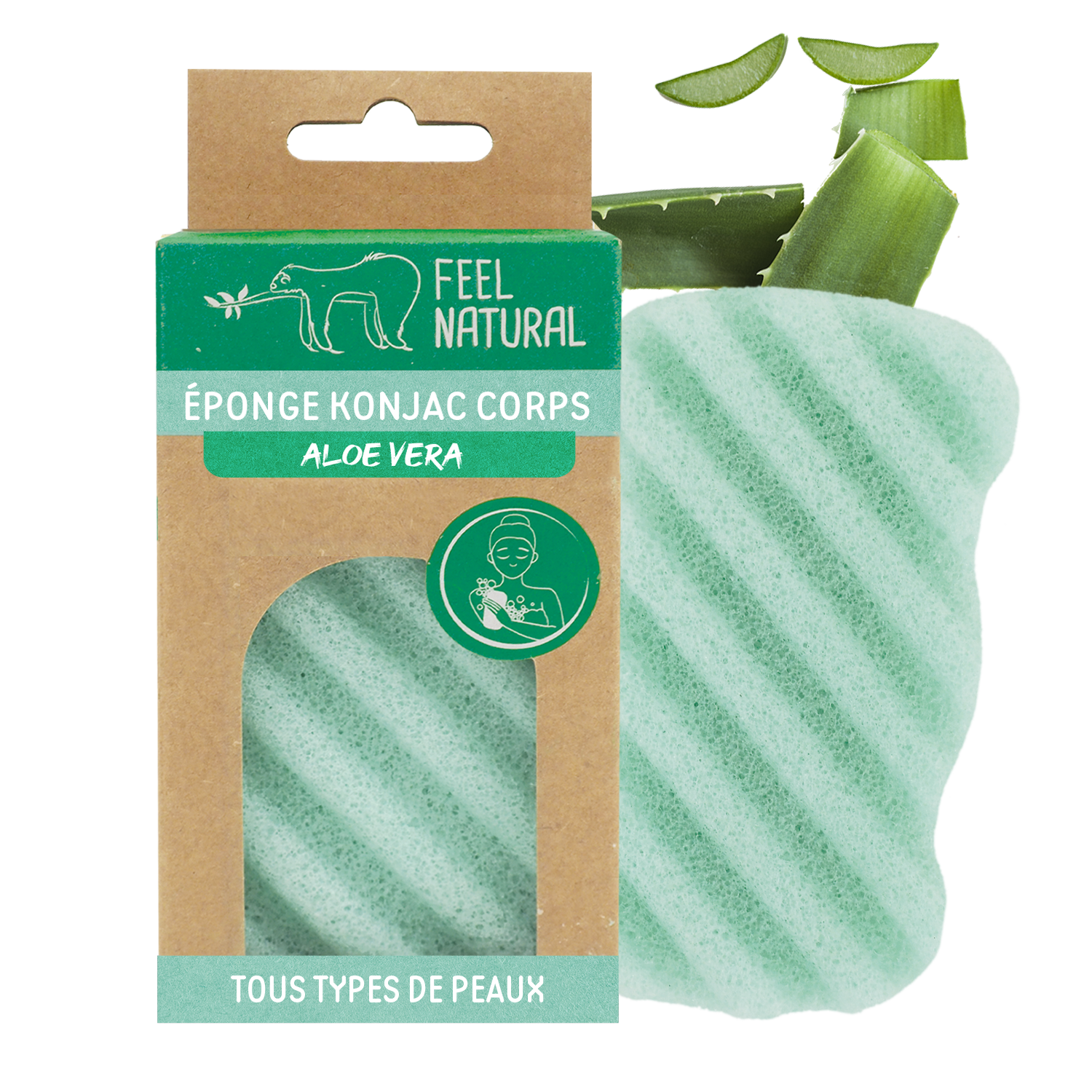 FRENCH TENDANCE - Vendita all'ingrosso Spugne da bagno morbide e a rete - Spugna corpo konjac all'aloe vera0