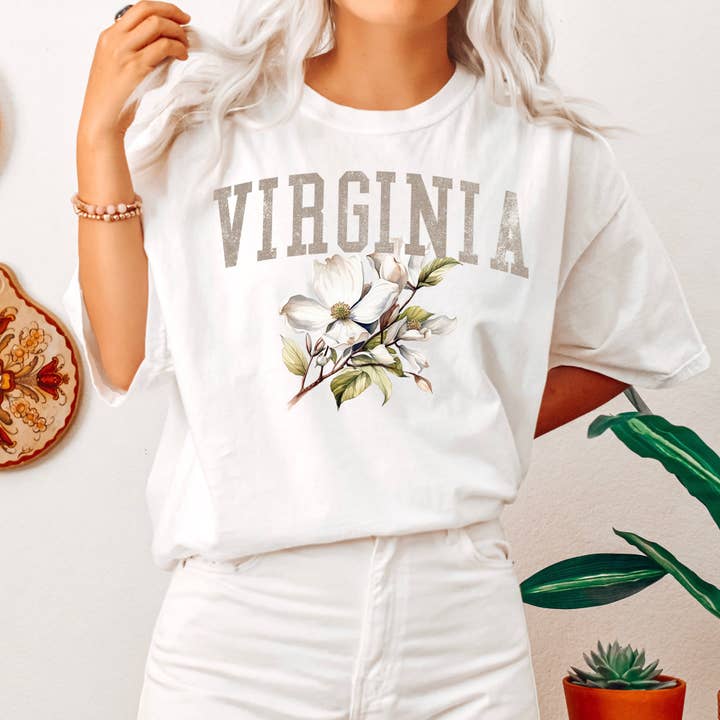 Refinery Number One LLC - Wholesale Screen Printed T-Shirt - Women's - Virginia State Flower T-shirt