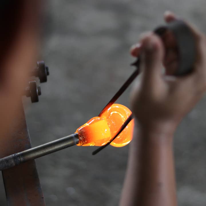 Cohasset Gifts - Wholesale Sculpture - 20” Long Teak Wood & Molten Glass Sculpture5