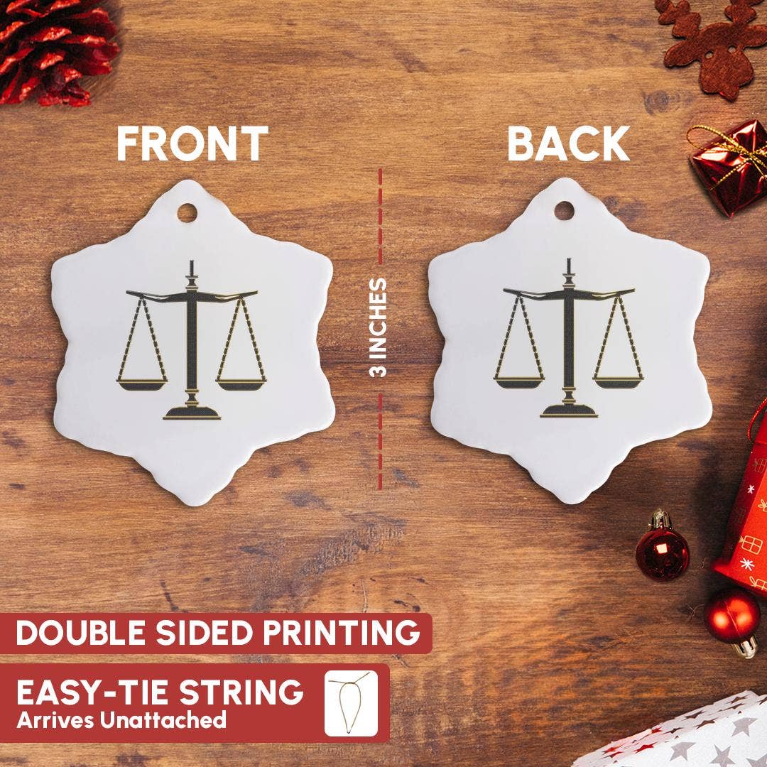 3dRose - Wholesale Ornament - 3dRose, Elegante Zwart-Gouden Weegschaal van Gerechtigheid, Ornament9