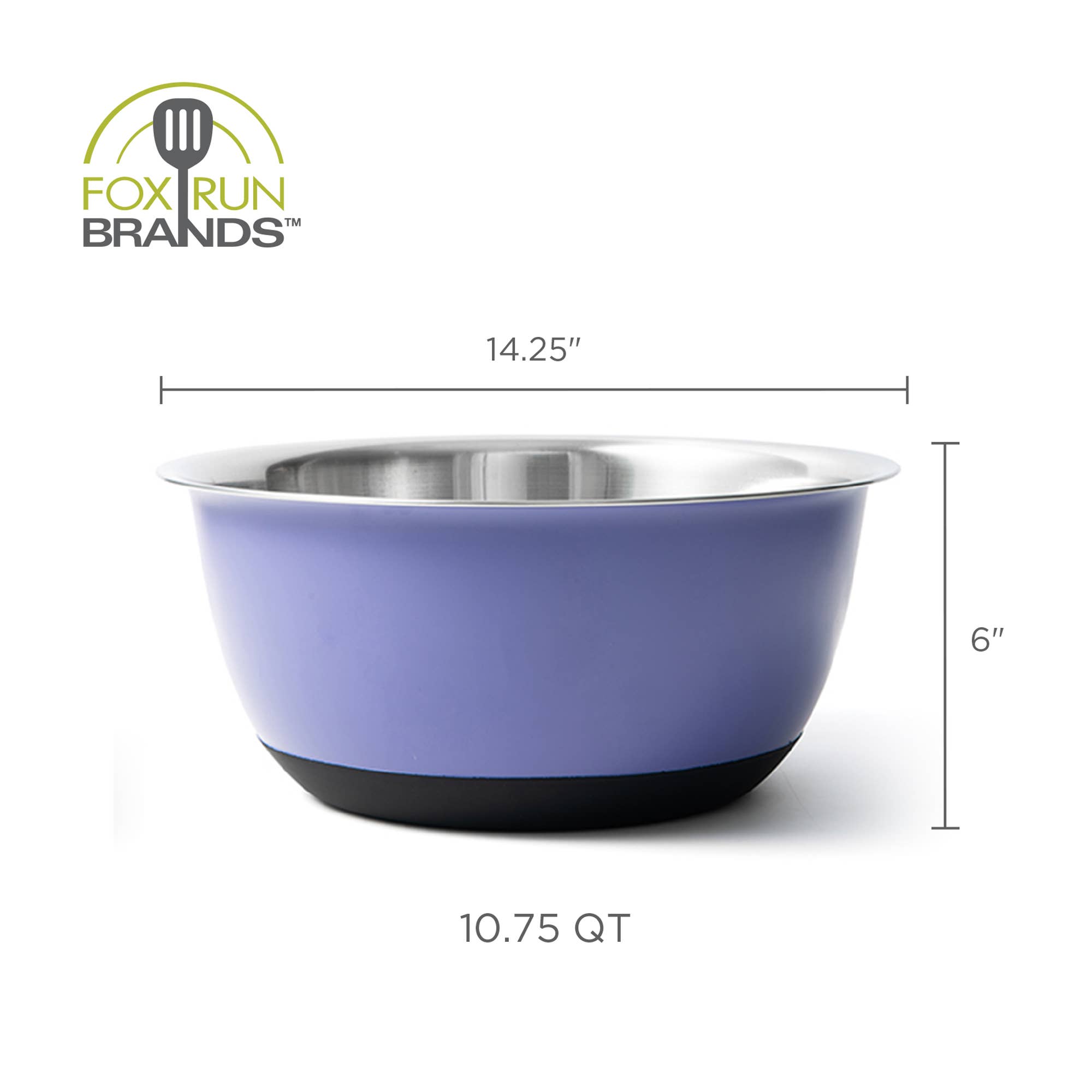 Fox Run Brands - Vendita all'ingrosso Ciotola da miscelazione - Ciotola Fox Run Purple in acciaio inossidabile, 10,75 litri6