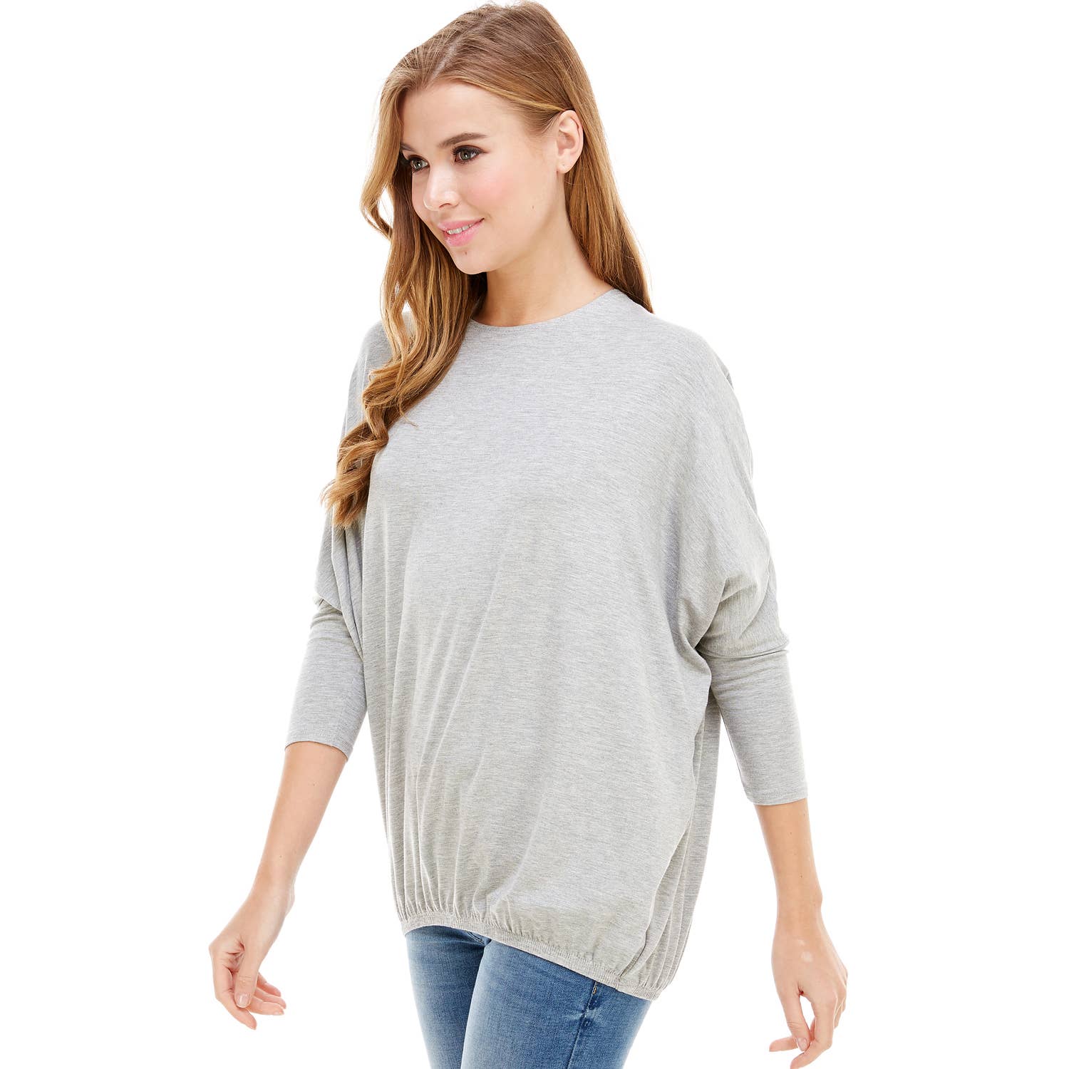 Azules Clothing - Wholesale Tunic - Women's - ATP-2309RS-DOLMAN Sleeve Elastic Bottom Hem Tunic0