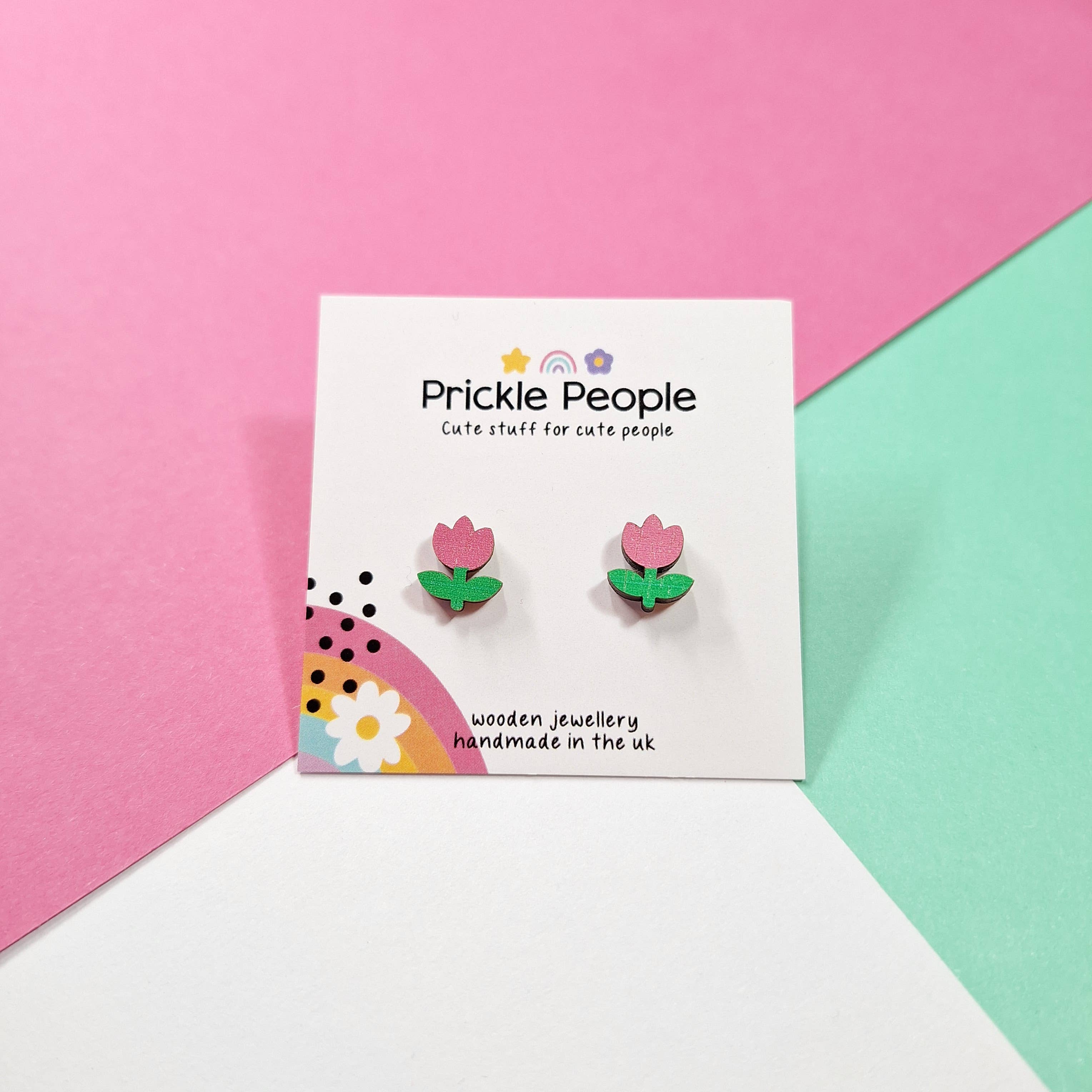 Prickle People - Wholesale Stud/Post Earrings - Flower Studs, Flower Earrings, Summer Style, Pink2
