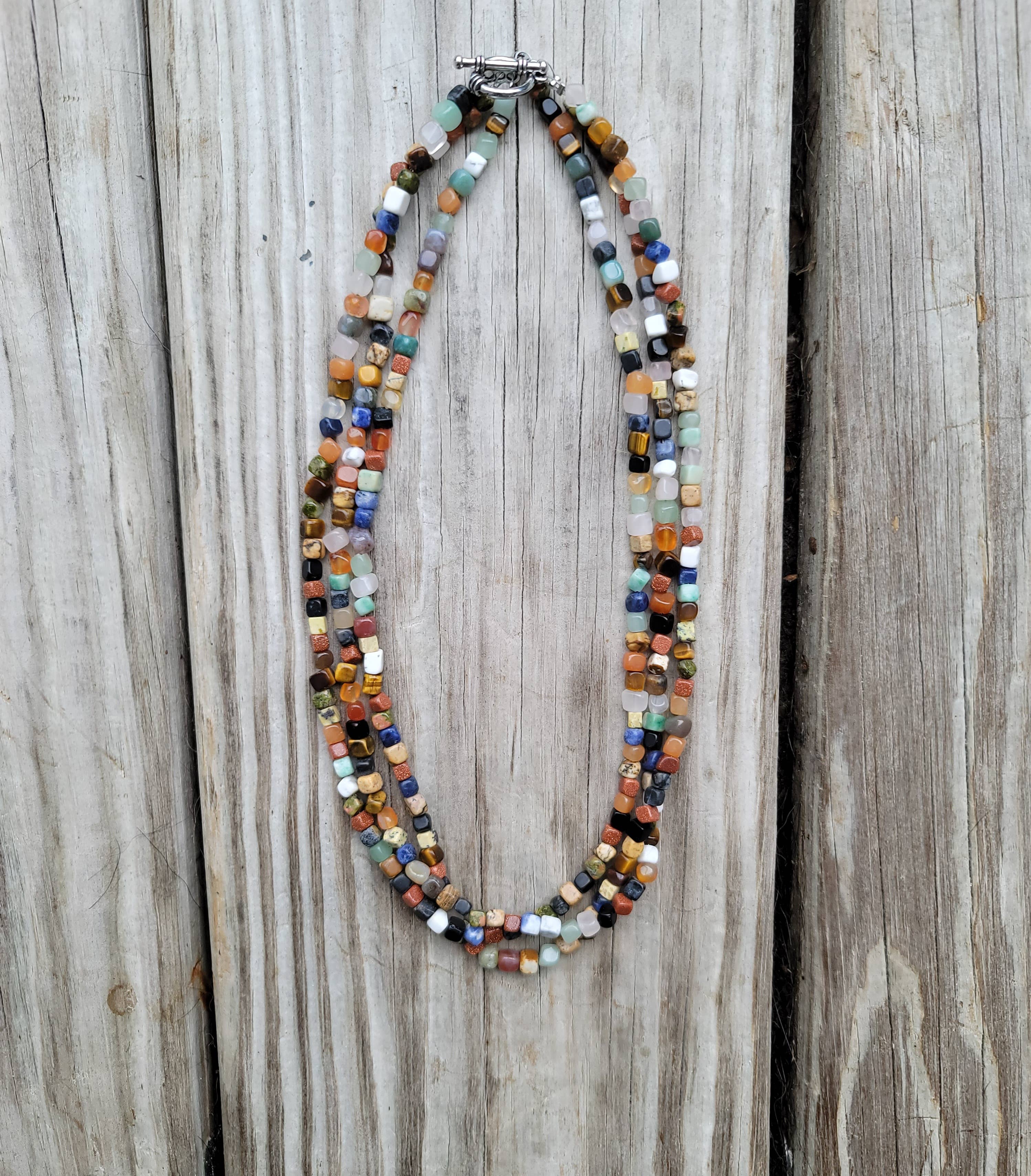 Horse Spirit Studio - Wholesale Choker/Collar - Natural gemstones 3 strand choker Native Southwest handmade 12