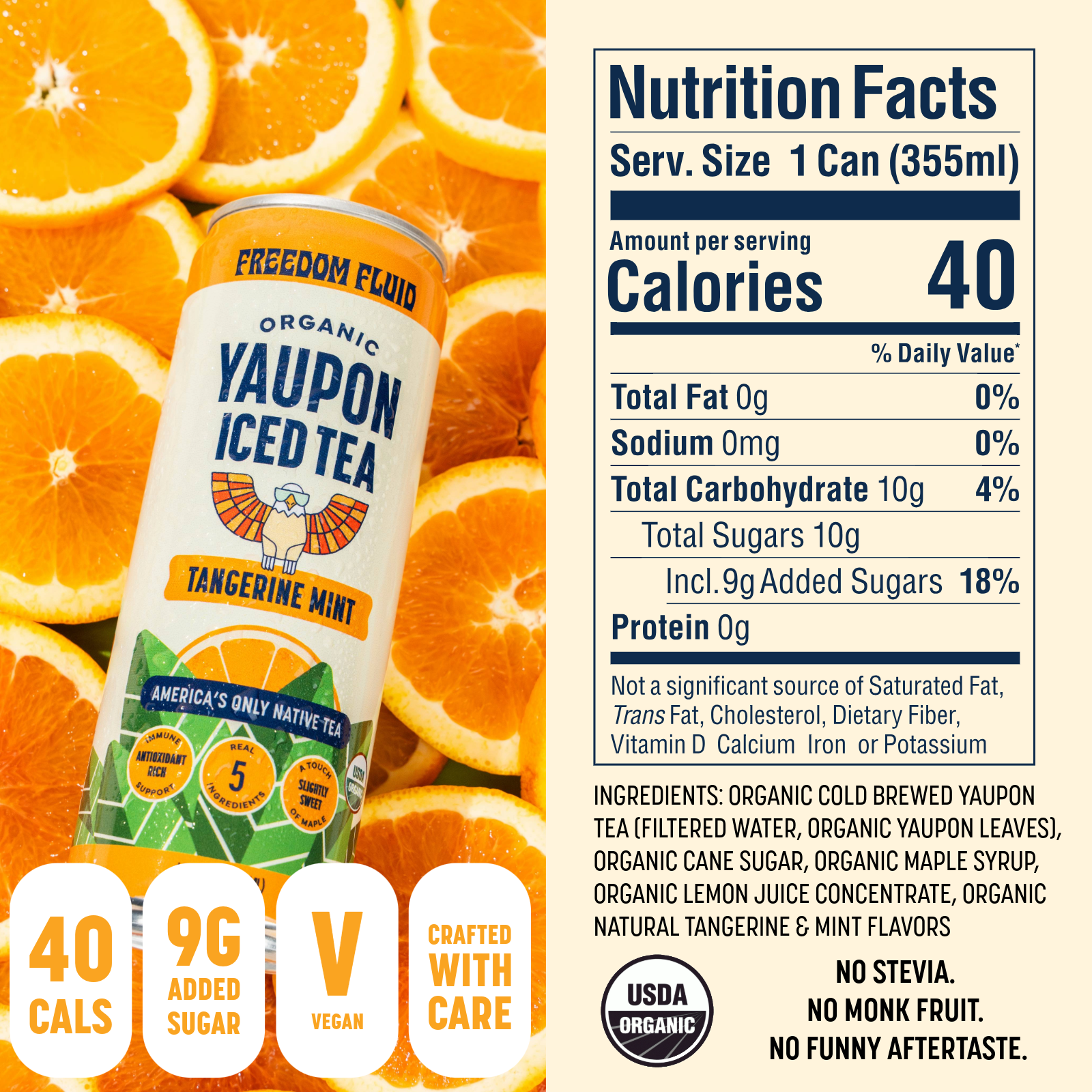 Freedom Fluid – Engroshandel Iste – Tangerine Mint, Økologisk Yaupon Iste1