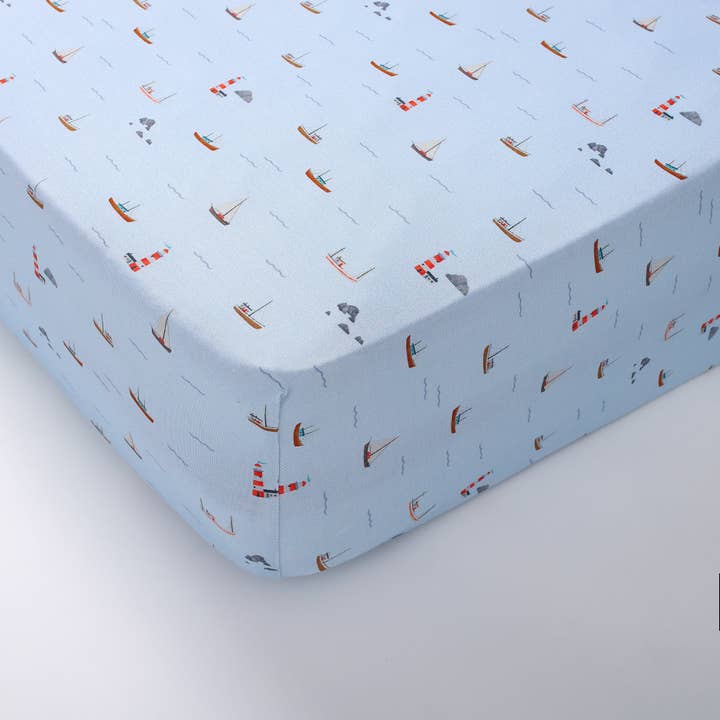 Twin/Single Sheet - Sailboats for wholesale by Early Grey
