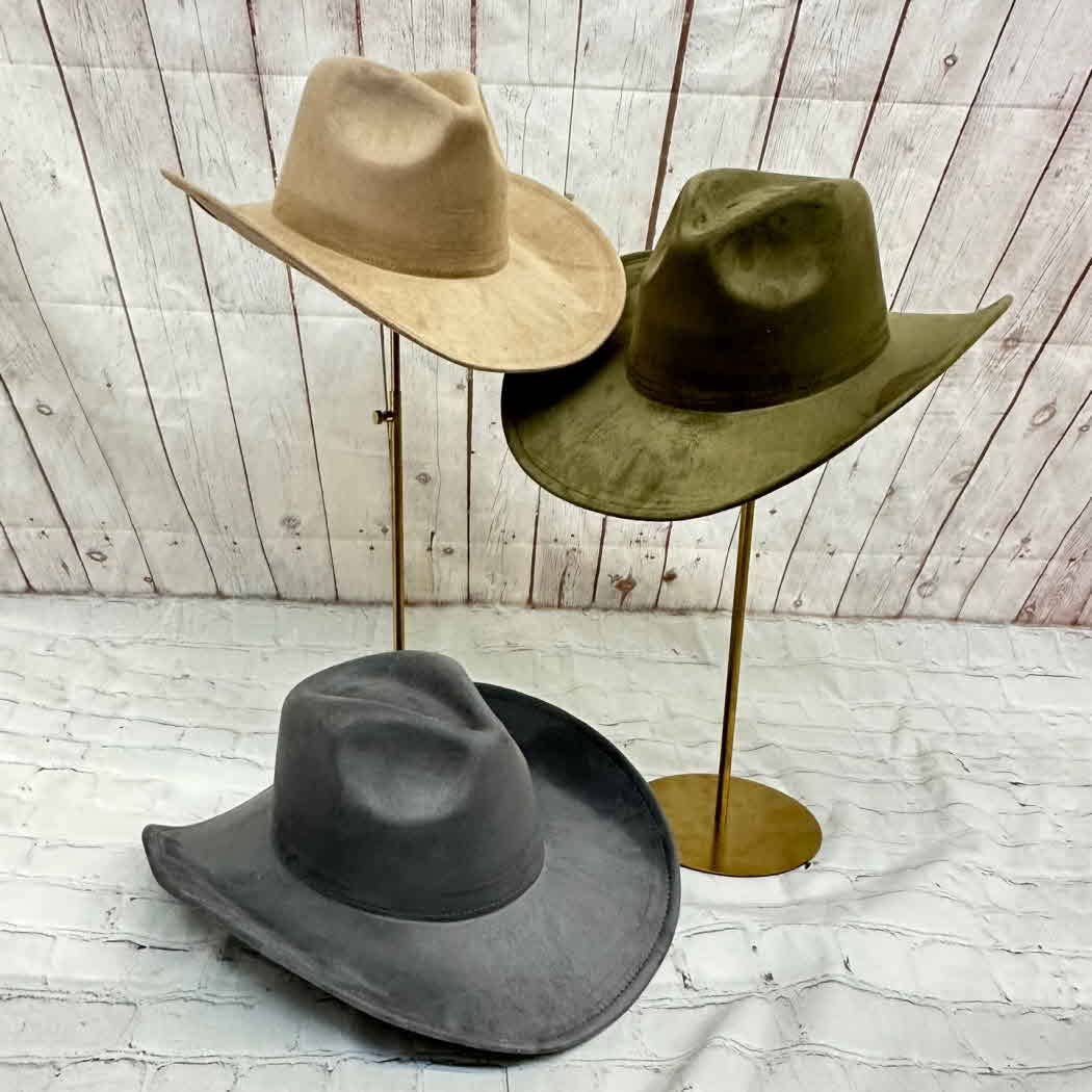 One and Only Accessories – wholesale Cowboy Hat – Women’s – Vegan suede cattleman cowboy hat stiff flat brim Stylish hat14