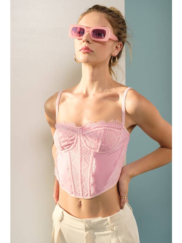 Papermoon - Wholesale Corset - Women's - PT16748 - Lyric Lace Detailed Mesh Corset Top10