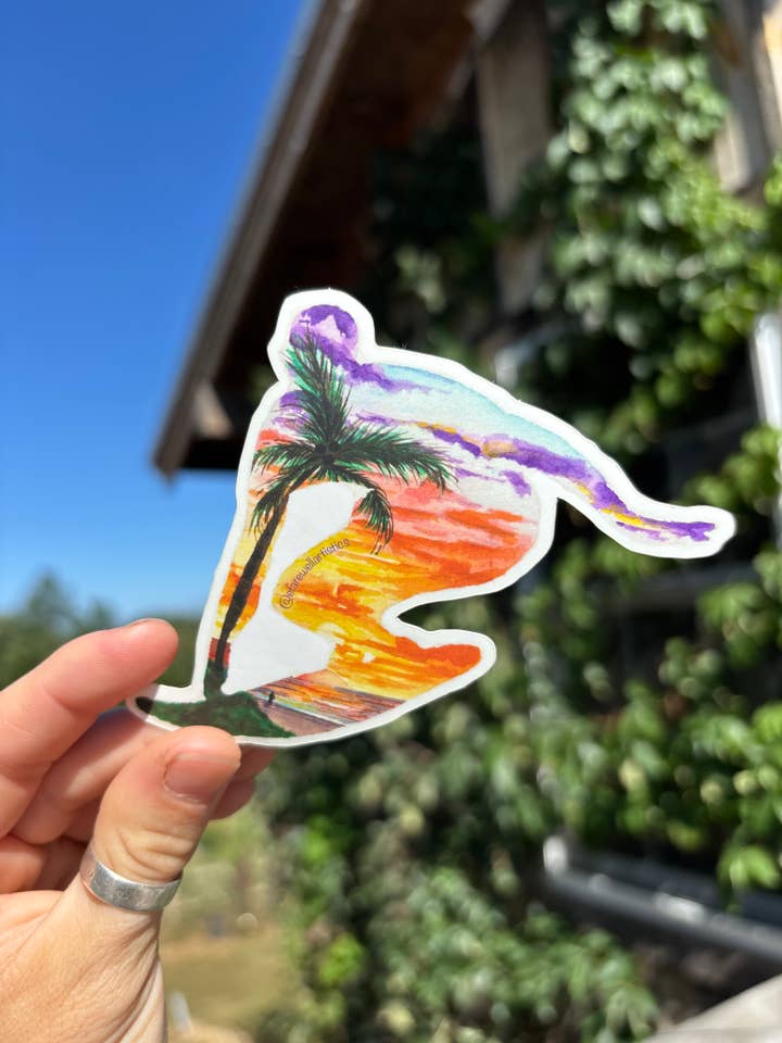 Surf Sticker | Ocean Sticker | Tropical Sticker for wholesale by E. Farewell Artistics