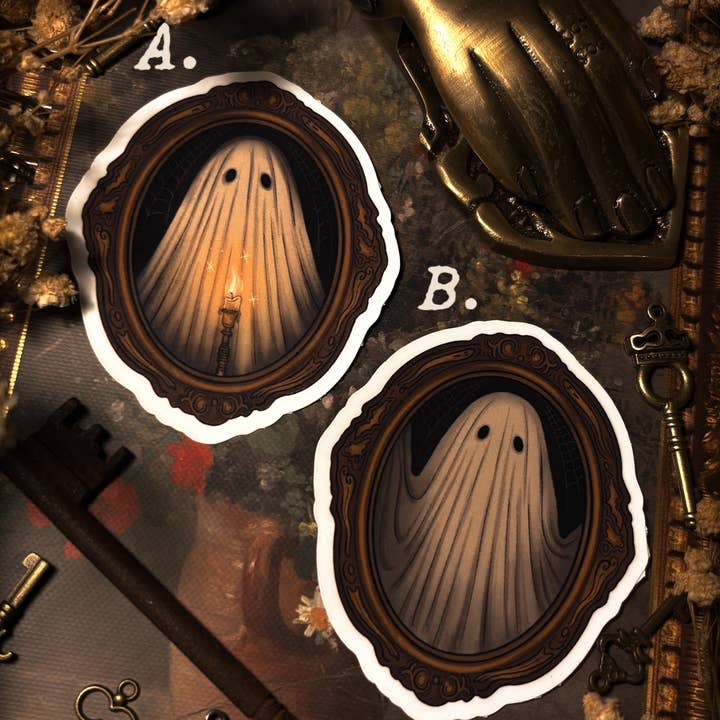 Adesivi di ritratti di fantasmi per la vendita all'ingrosso da parte di Peculiar Coffin