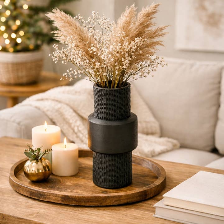 Black Decorative Object | Longpi Pottery Decor Object | 10" for wholesale on Faire