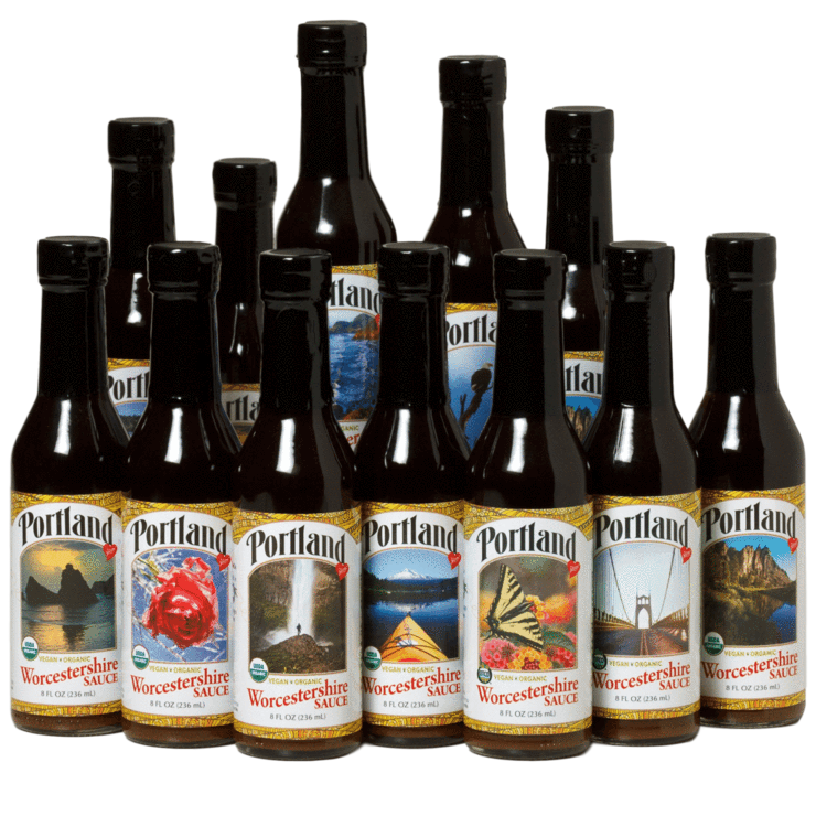 Portlandia Foods - Wholesale Sauce - Portland Vegan Organic Worcestershire Sauce 8oz Glass Btls2