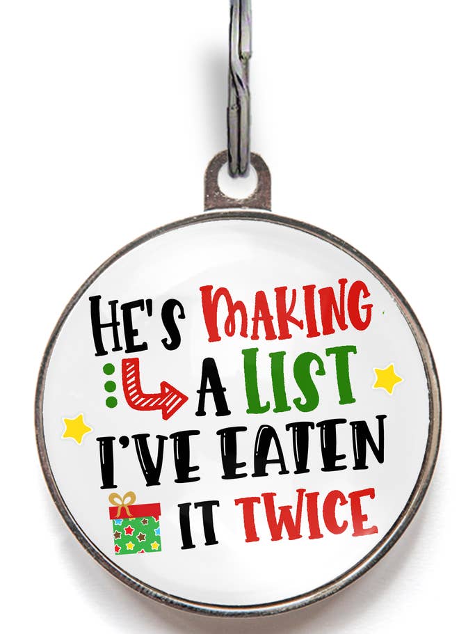 He's Making A List Smart Dog Tag for wholesale by WagATudeTags