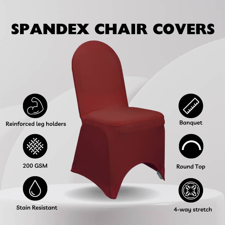 YOUR CHAIR COVERS - Wholesale Chair/Sofa Slipcover - Spandex Banquet Chair Cover Burgundy