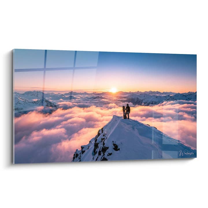 Mountain Summit Clouds Painting - Above the Clouds - Snowboard Edition for wholesale by Walensky