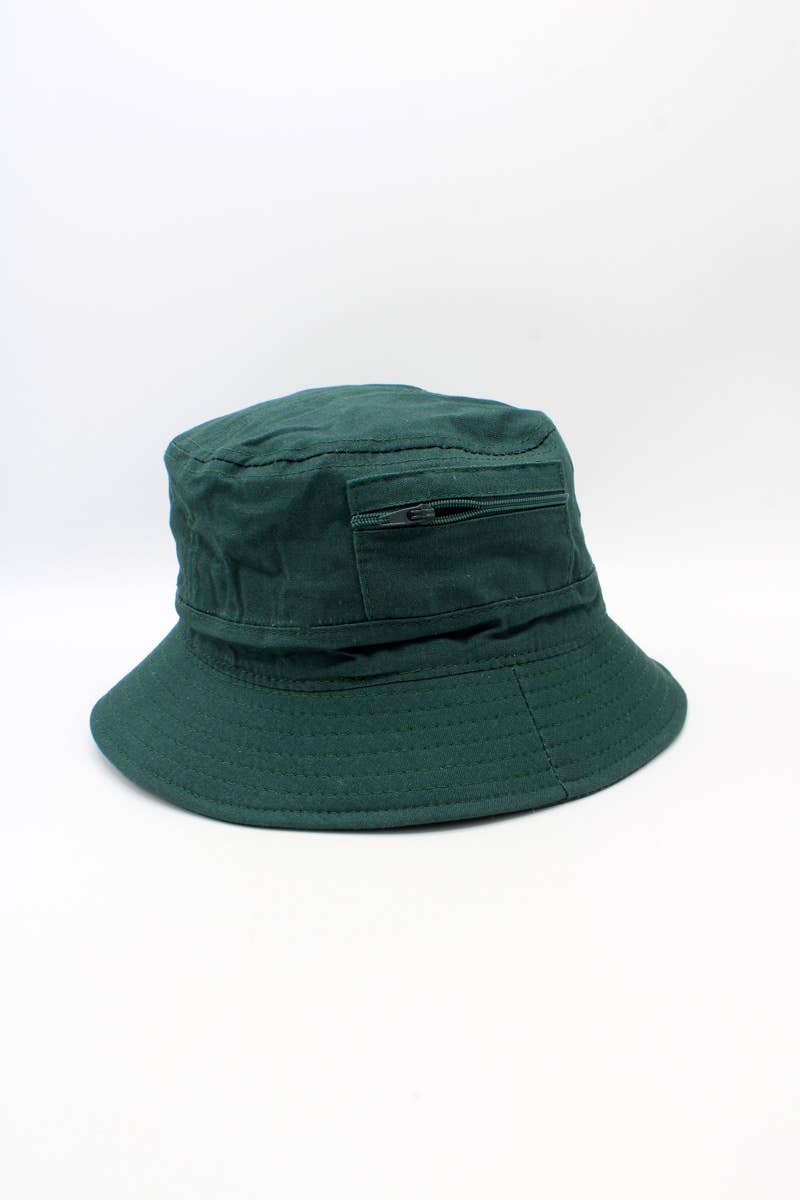 Hologramme Paris - Wholesale Bucket Hat - Unisex - Plain Cotton Classic Bucket Hat with Zip3