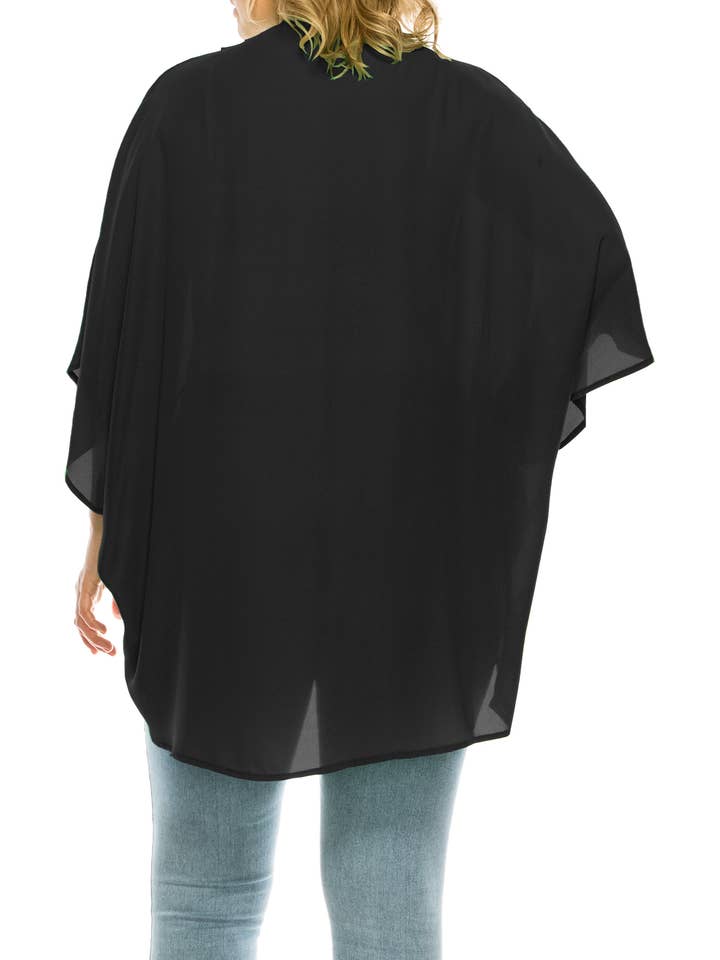 MOA COLLECTION - Wholesale Cardigan - Women's - Flowy Kimono Sleeve Plus-Size Cardigan