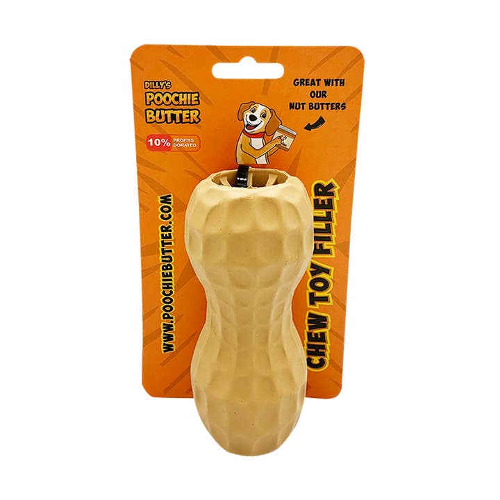 Jouet d'enrichissement et distributeur pour chien en forme de petite cacahuète pour la vente par Poochie Butter