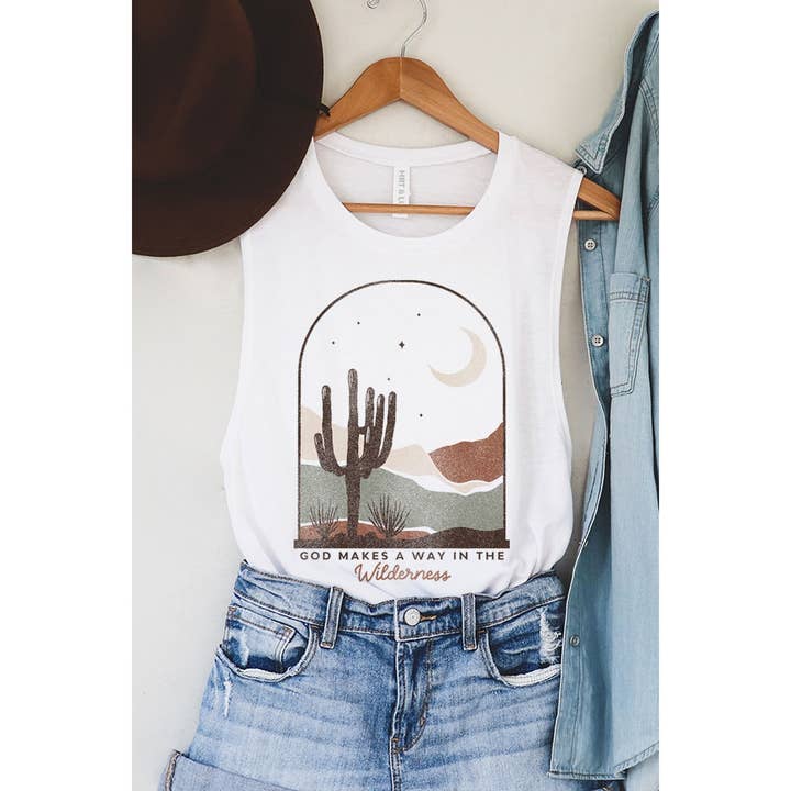 HRTandLUV - Vendita all'ingrosso Canotta - Donna - CANOTTA GRAFICA MINERALE "GOD MAKES A WAY"