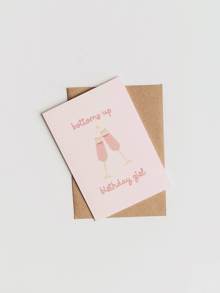 Cartão de Aniversário para a Rapariga | Cartão de Celebração com Champanhe por atacado de Fleurs on Sunday