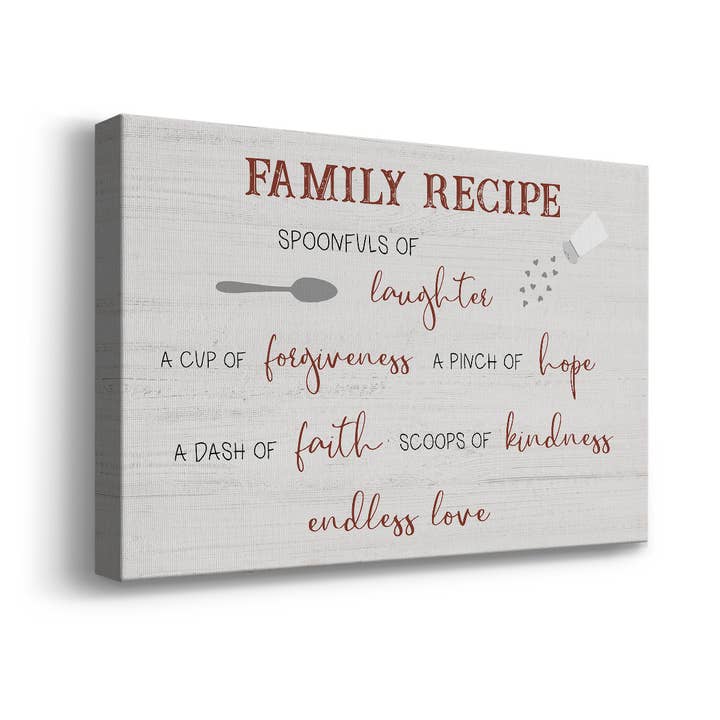 Wexford Home - Wholesale Art Print - Family Recipes Canvas Print By CAD Designs