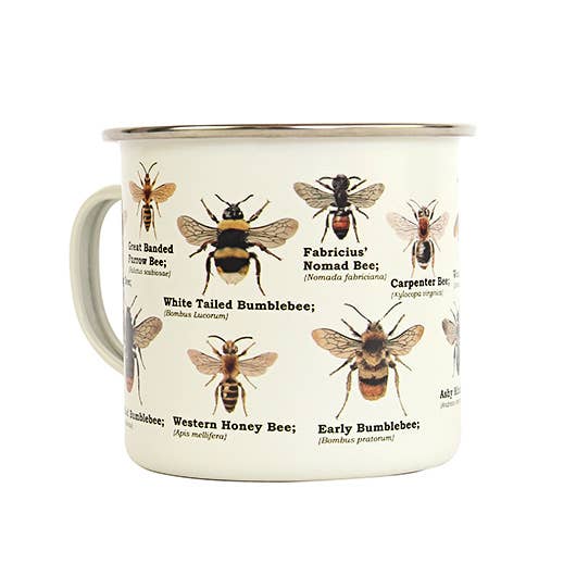 Gift Republic - Wholesale Coffee Mug - Bee Enamel Mug