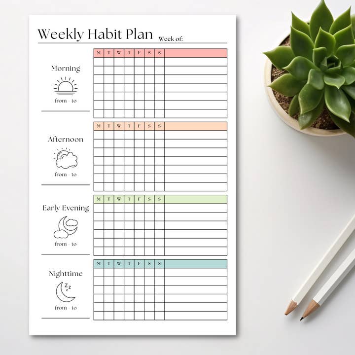 Eleventh and Taylor - Wholesale Notepad - Weekly Habit Tracker: 50 Page Tear-Off Notepad5