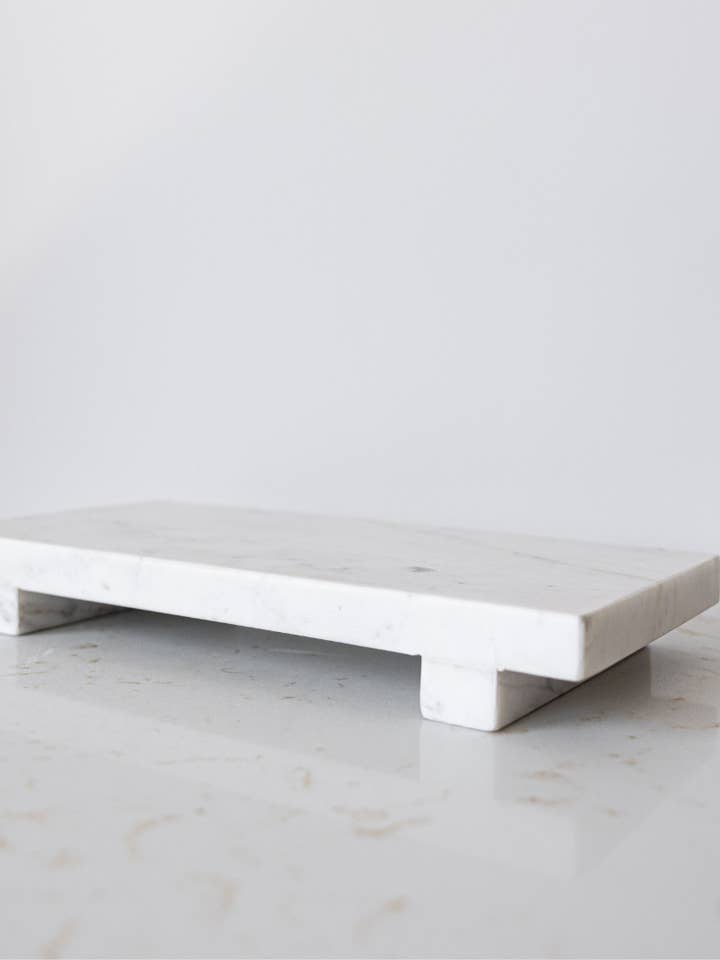 White Marble Trivet Riser for wholesale by Luxe B Co