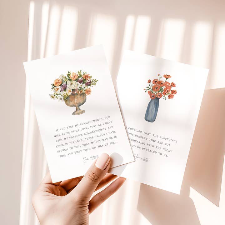 Me and Mary Shop - Wholesale Stationery/Notecard Set - Watercolor Bible Verse Cards – Floral Scripture Set5