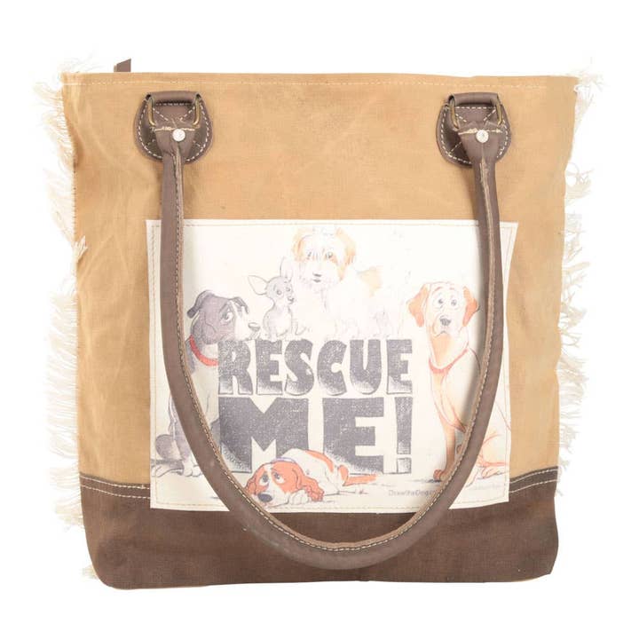 Clea Ray Canvas Bags & Clothing - Wholesale Tote Bag - Women's - Rescue Me Two Tone Tote