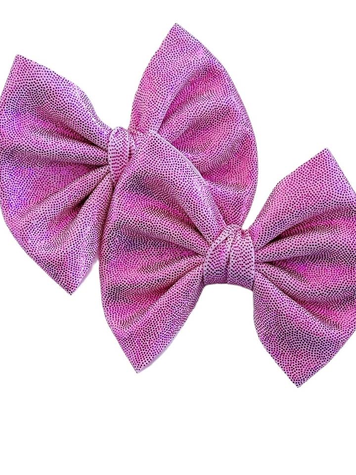 Laço Savannah PIGIES Conjunto Holográfico Rosa por atacado de Dainty Delights Creations